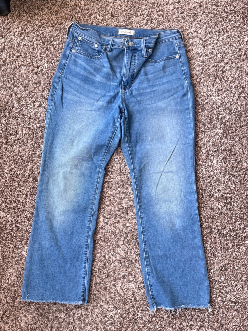 Madewell Blue Flare Crop Jeans